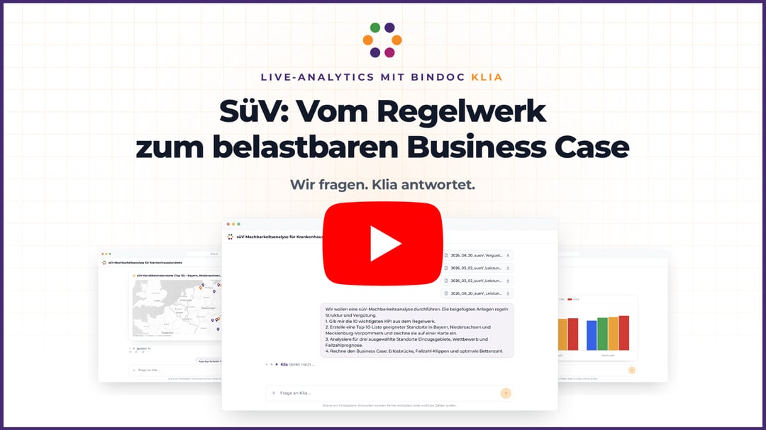 Live-Analytics - BinDoc Klia die neue KI rechnet die süV Machbarkeit