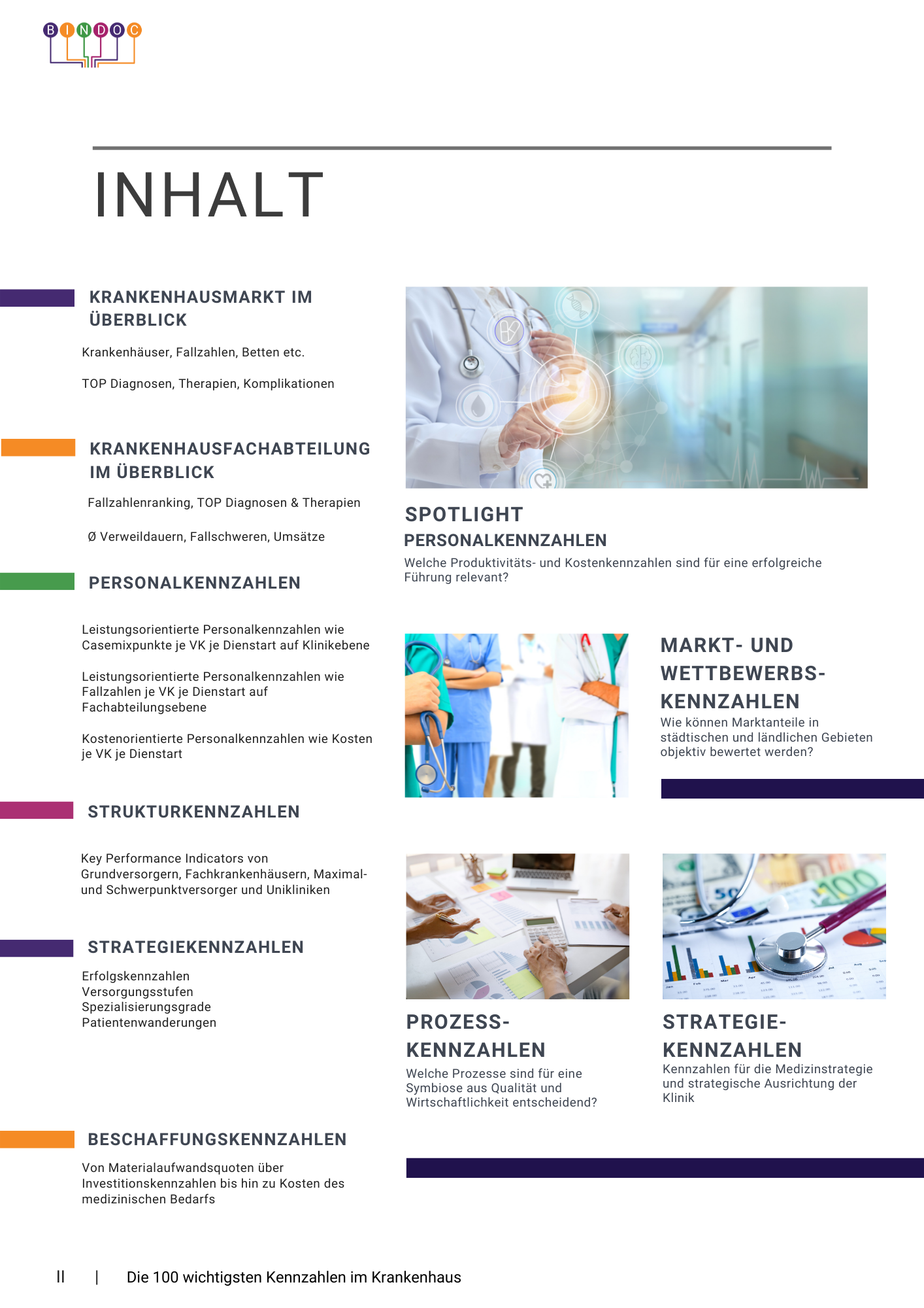 Die 100 wchtigsten Kennzahlen im Krankenhaus Inhaltsverzeichnis Teil 1